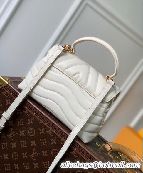 Grade Inexpensive Louis Vuitton New Wave Hold Me Top Handle Bag in Leather M21720 White 2023