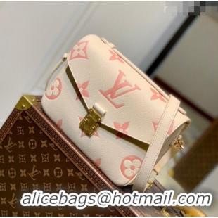 Wholesale Louis Vuitton Pochette Metis Bag in Bicolor Monogram Leather M45773 Cream/Pink 2023