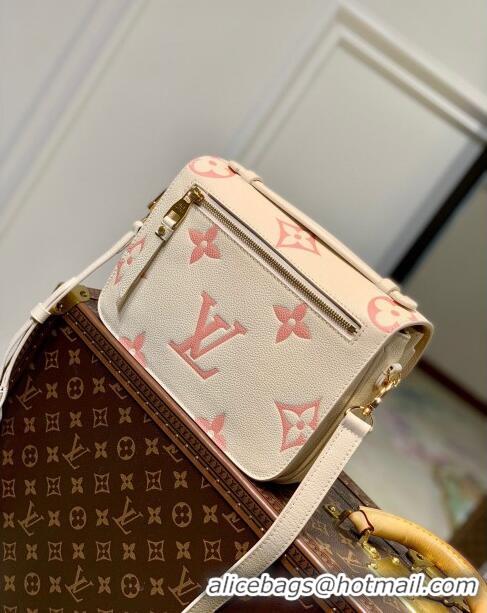 Wholesale Louis Vuitton Pochette Metis Bag in Bicolor Monogram Leather M45773 Cream/Pink 2023