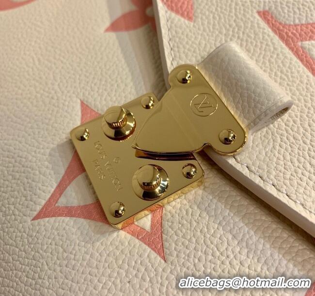 Wholesale Louis Vuitton Pochette Metis Bag in Bicolor Monogram Leather M45773 Cream/Pink 2023