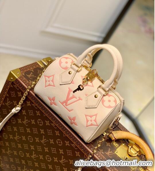 Buy Inexpensive Louis Vuitton Speedy Bandoulière 20 Bag in Bicolor Monogram Leather M46397 Cream/Pink 2023