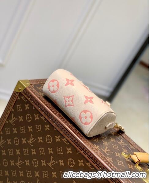 Cheapest Louis Vuitton Nano Speedy Bandoulière Bag in Bicolor Monogram Leather M81913 Cream/Pink 2023