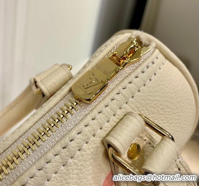 Cheapest Louis Vuitton Nano Speedy Bandoulière Bag in Bicolor Monogram Leather M81913 Cream/Pink 2023