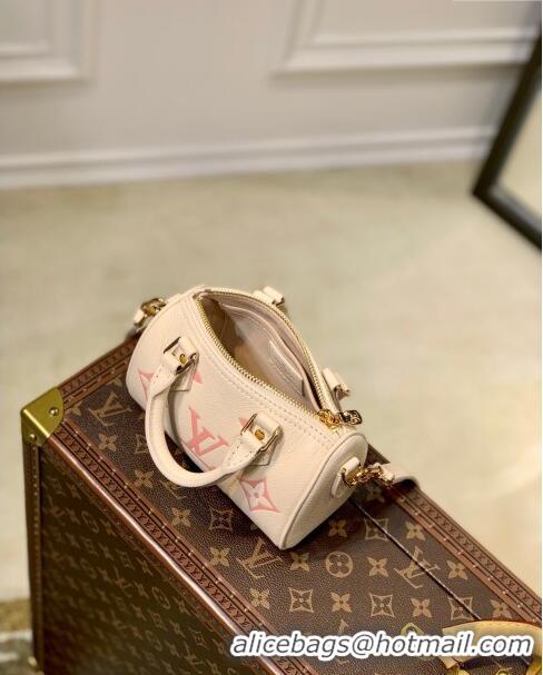 Cheapest Louis Vuitton Nano Speedy Bandoulière Bag in Bicolor Monogram Leather M81913 Cream/Pink 2023