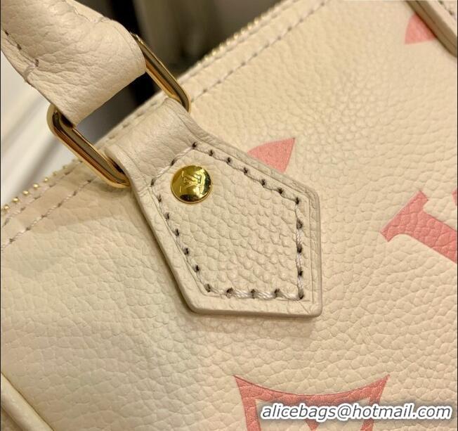 Cheapest Louis Vuitton Nano Speedy Bandoulière Bag in Bicolor Monogram Leather M81913 Cream/Pink 2023