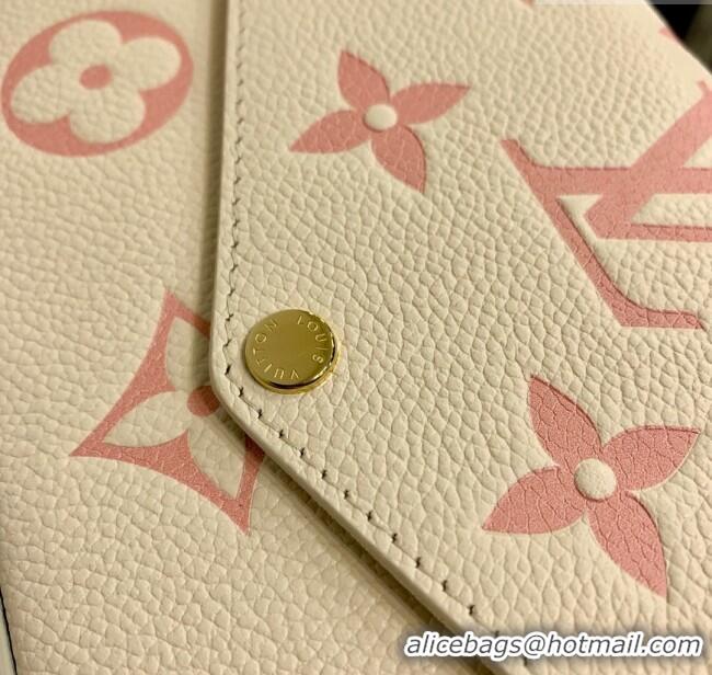 Hot Sell Cheap Louis Vuitton Félicie Pochette in Bicolor Monogram Leather M82047 Cream/Pink 2023