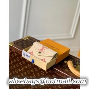 New Fashion Louis Vuitton Victorine Wallet in Bicolor Monogram Leather M82062 Cream/Pink 2023