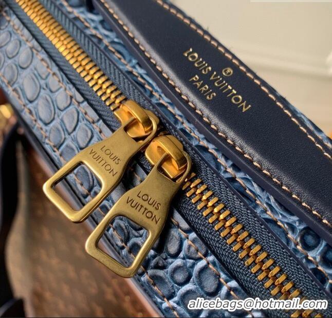 Shop Top Quality Louis Vuitton Handle Soft Trunk Bag in Crocodile Pattern Leather M59351 Blue 2023