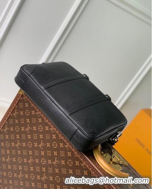 Inexpensive Louis Vuitton Porte-Documents Voyage PM Briefcase in Taiga Noir Leather M30925 Black 2023