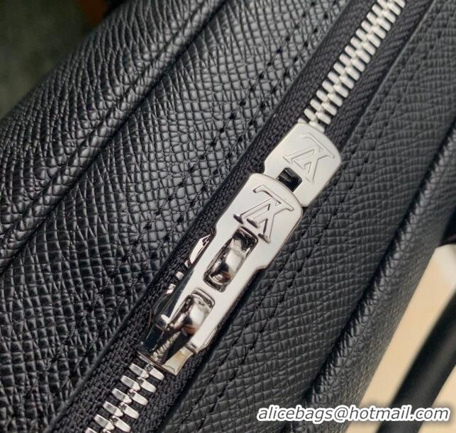 Inexpensive Louis Vuitton Porte-Documents Voyage PM Briefcase in Taiga Noir Leather M30925 Black 2023