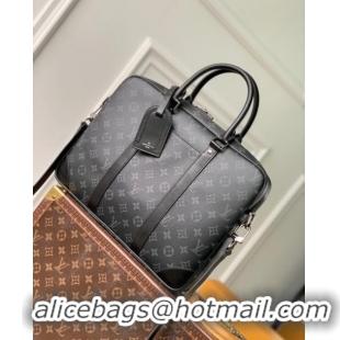 Luxury Discount Louis Vuitton Porte-Documents Voyage PM Briefcase in Monogram Canvas M46457 Black 2023