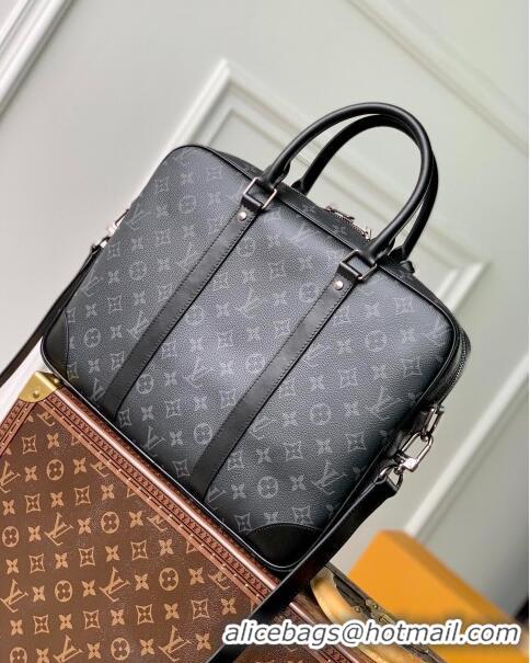 Luxury Discount Louis Vuitton Porte-Documents Voyage PM Briefcase in Monogram Canvas M46457 Black 2023