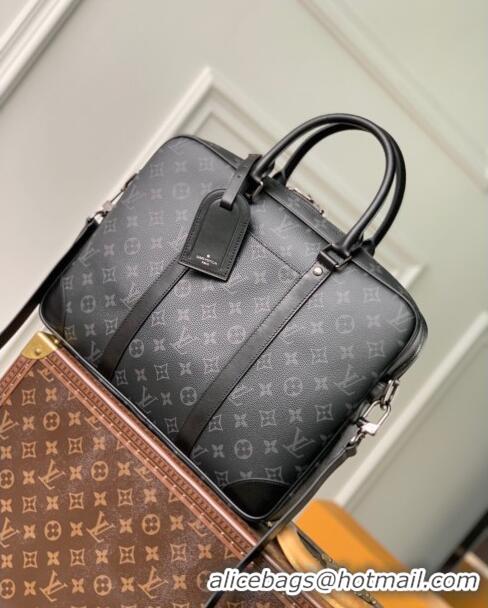 Luxury Discount Louis Vuitton Porte-Documents Voyage PM Briefcase in Monogram Canvas M46457 Black 2023