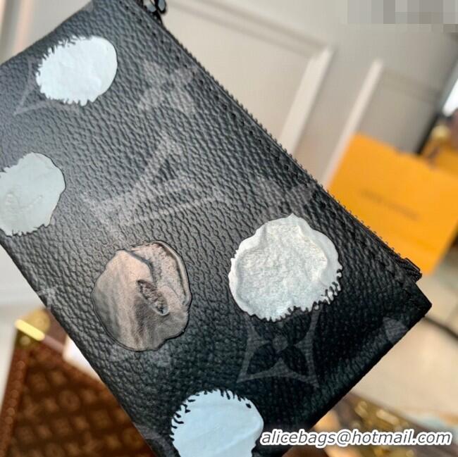 Top Quality Louis Vuitton LVxYK Pochette Clé Kay Holder in Monogram Canvas with 3D Painted Dots Print M81929 Black 2023