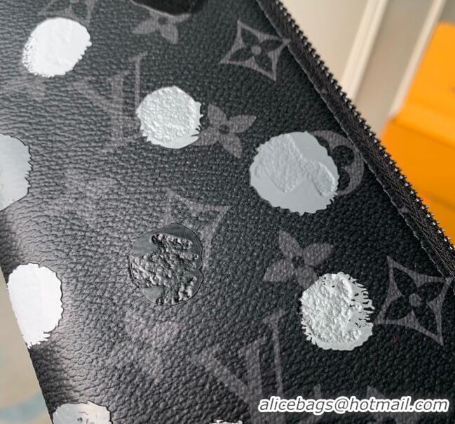 Promotional Louis Vuitton LVxYK Zippy Wallet in Monogram Canvas with 3D Painted Dots Print M81933 Black 2023