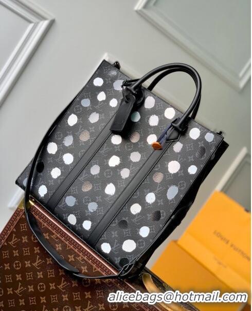 Inexpensive Design Louis Vuitton LVxYK Sac Plat Bag in Monogram Canvas with 3D Painted Dots Print M46404 Black 2023