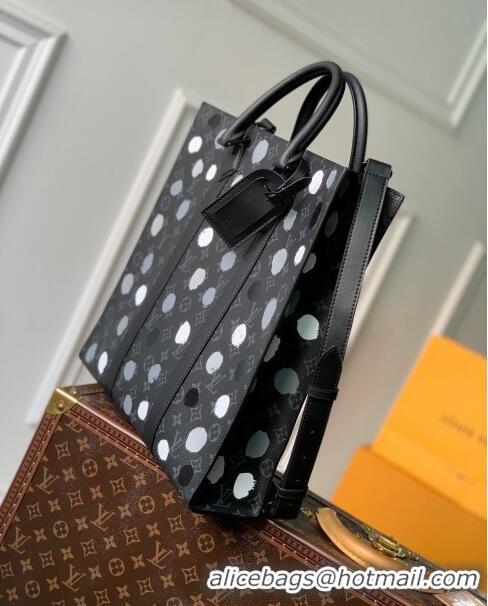 Inexpensive Design Louis Vuitton LVxYK Sac Plat Bag in Monogram Canvas with 3D Painted Dots Print M46404 Black 2023