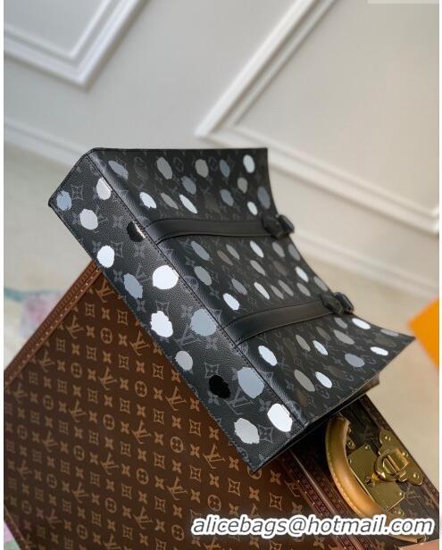 Inexpensive Design Louis Vuitton LVxYK Sac Plat Bag in Monogram Canvas with 3D Painted Dots Print M46404 Black 2023