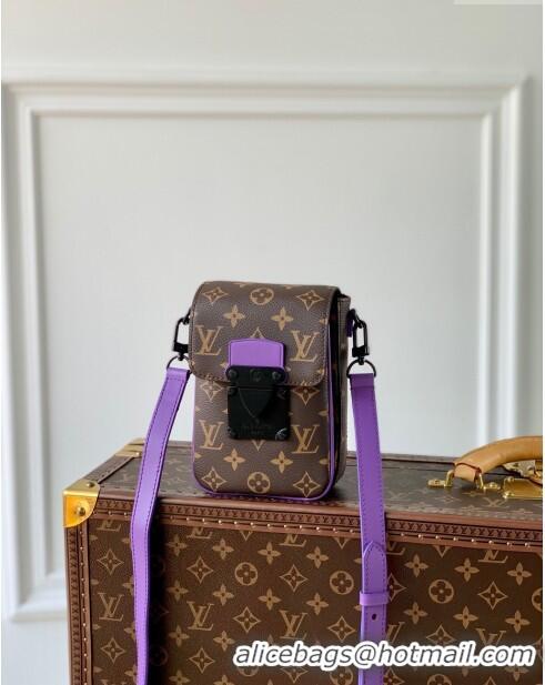 Most Popular Louis Vuitton S-Lock Vertical Wearable Wallet in Monogram Canvas M81522 Brown/Purple 2023