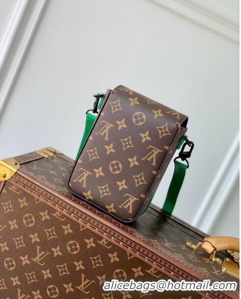 Famous Brand Louis Vuitton S-Lock Vertical Wearable Wallet in Monogram Canvas M81522 Brown/Green 2023