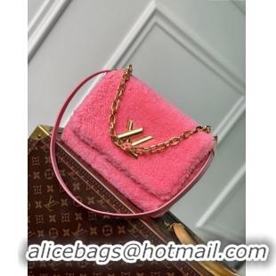 Grade Quality Louis Vuitton Twist MM Bag in Pink Shearling M21320 2023