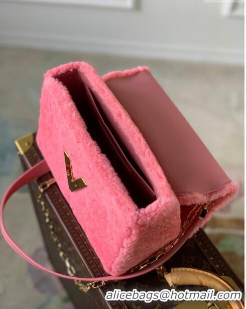 Grade Quality Louis Vuitton Twist MM Bag in Pink Shearling M21320 2023