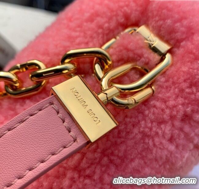 Grade Quality Louis Vuitton Twist MM Bag in Pink Shearling M21320 2023