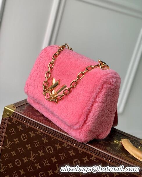 Grade Quality Louis Vuitton Twist MM Bag in Pink Shearling M21320 2023