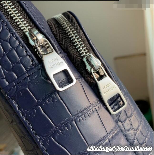 Buy Cheap Louis Vuitton Avenue Sling Bag in Crocodile Pattern Calfskin N41720 Blue 2023