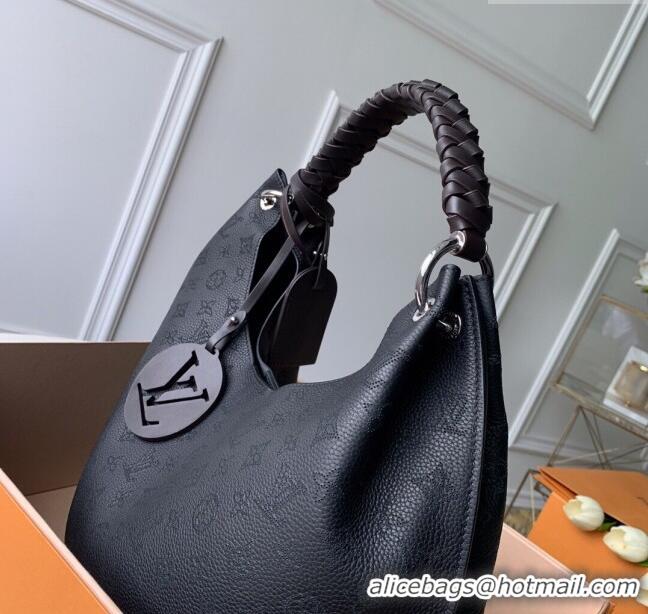 Famous Brand Louis Vuitton Carmel Hobo Bag in Mahina Perforated Calfskin M52950 Black 2023