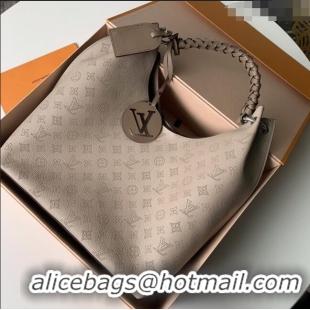 Super Quality Louis Vuitton Carmel Hobo Bag in Mahina Perforated Calfskin M53188 Grey 2023