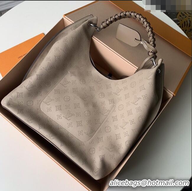 Super Quality Louis Vuitton Carmel Hobo Bag in Mahina Perforated Calfskin M53188 Grey 2023