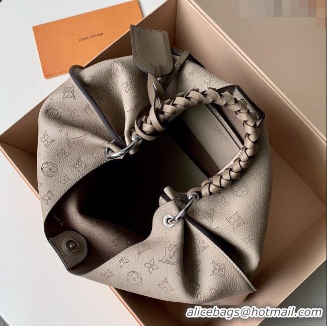 Super Quality Louis Vuitton Carmel Hobo Bag in Mahina Perforated Calfskin M53188 Grey 2023