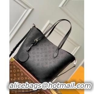 Modern Classic Louis Vuitton Blossom MM Tote Bag in Mahina Perforated Calfskin M21851 Black 2023