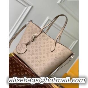 Good Taste Louis Vuitton Blossom MM Tote Bag in Mahina Perforated Calfskin M21852 Grey 2023