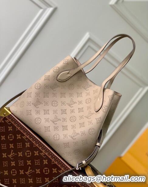 Good Taste Louis Vuitton Blossom MM Tote Bag in Mahina Perforated Calfskin M21852 Grey 2023