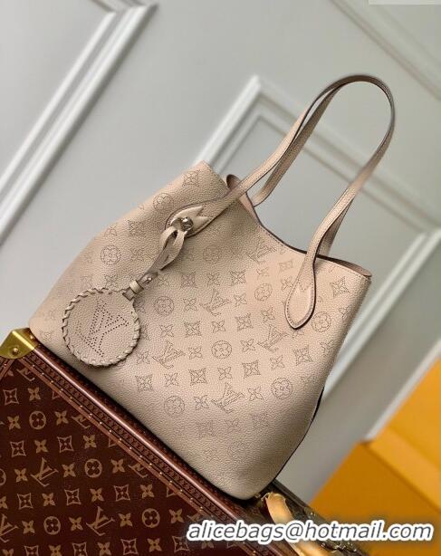 Good Taste Louis Vuitton Blossom MM Tote Bag in Mahina Perforated Calfskin M21852 Grey 2023