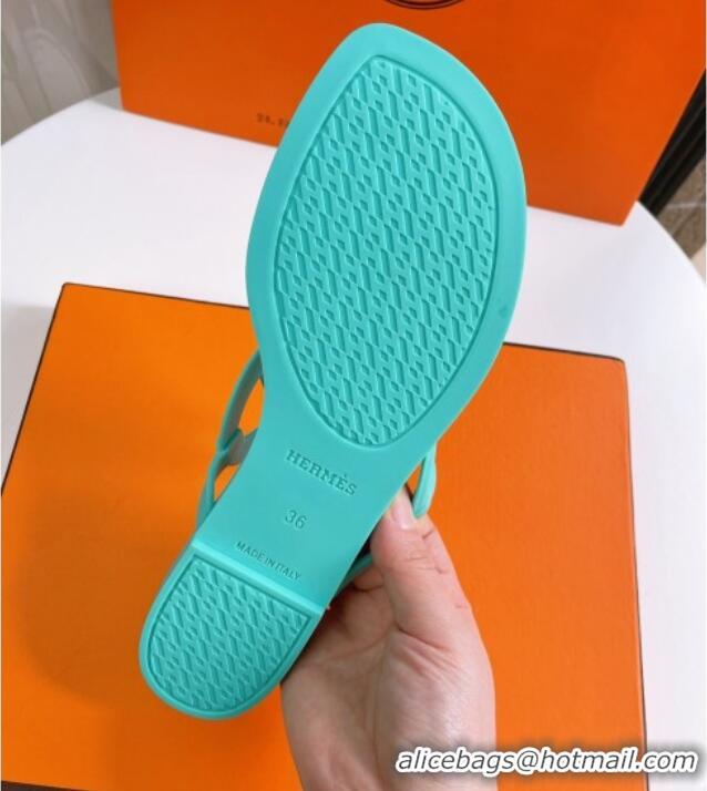 Best Product Hermes Egerie Thong Slide Sandals Light Blue 022398