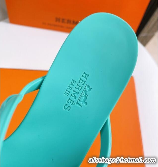 Best Product Hermes Egerie Thong Slide Sandals Light Blue 022398