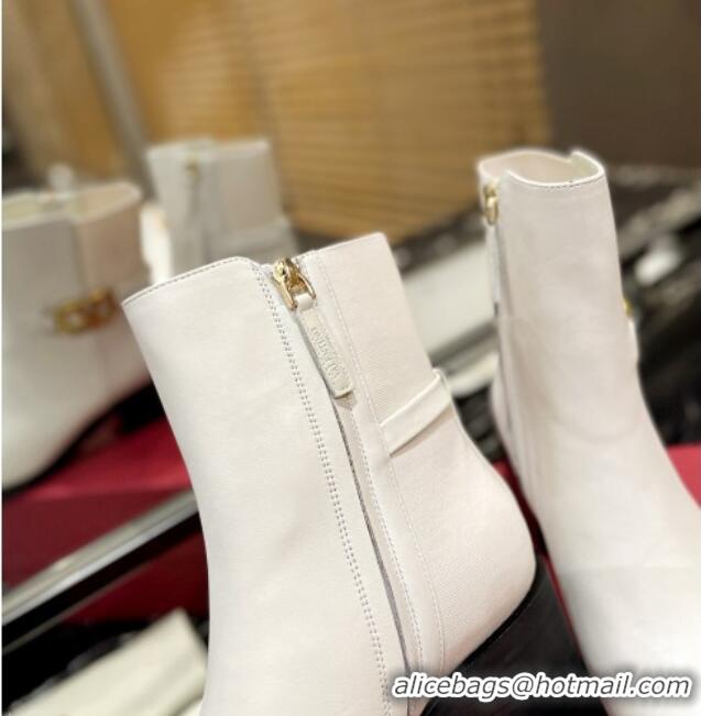 Popular Style Valentino VLogo Signature Calfskin Ankle Boots 5.5cm White 091208