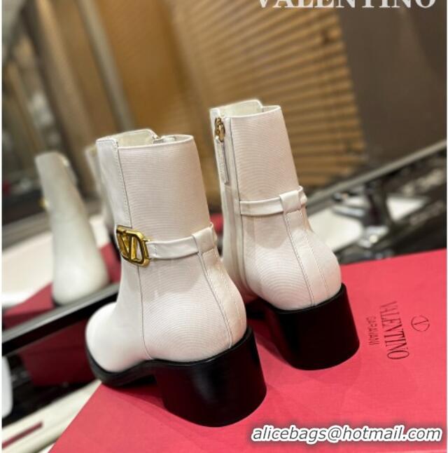 Popular Style Valentino VLogo Signature Calfskin Ankle Boots 5.5cm White 091208