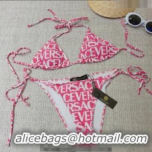 ​Shop Discount Versace Logo Two Pieces Swimwear 0307 Pink 2023