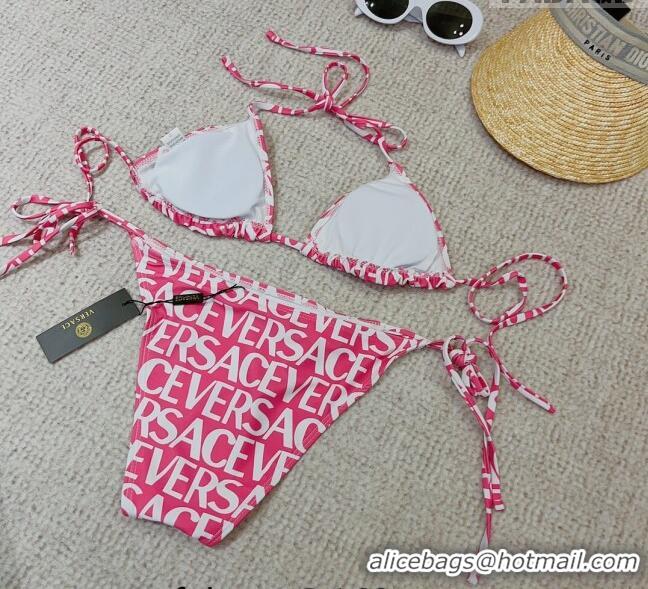 ​Shop Discount Versace Logo Two Pieces Swimwear 0307 Pink 2023