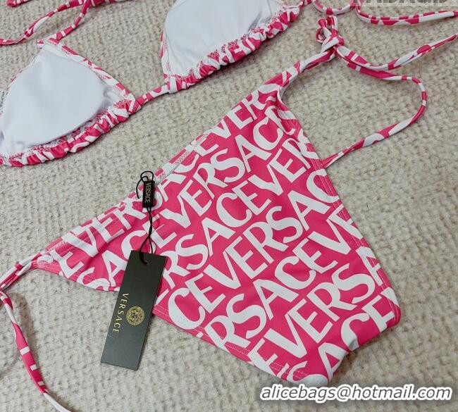 ​Shop Discount Versace Logo Two Pieces Swimwear 0307 Pink 2023