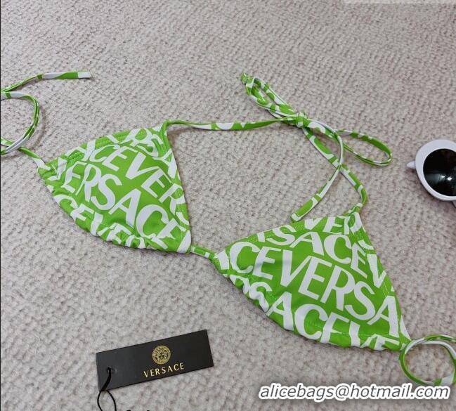 New Style Versace Logo Two Pieces Swimwear 0307 Green 2023