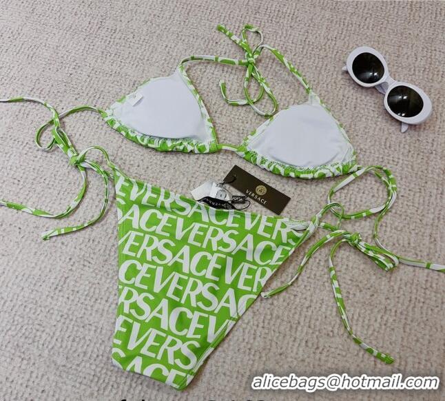 New Style Versace Logo Two Pieces Swimwear 0307 Green 2023