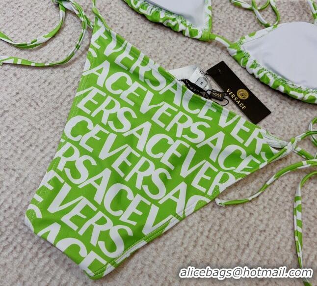 New Style Versace Logo Two Pieces Swimwear 0307 Green 2023