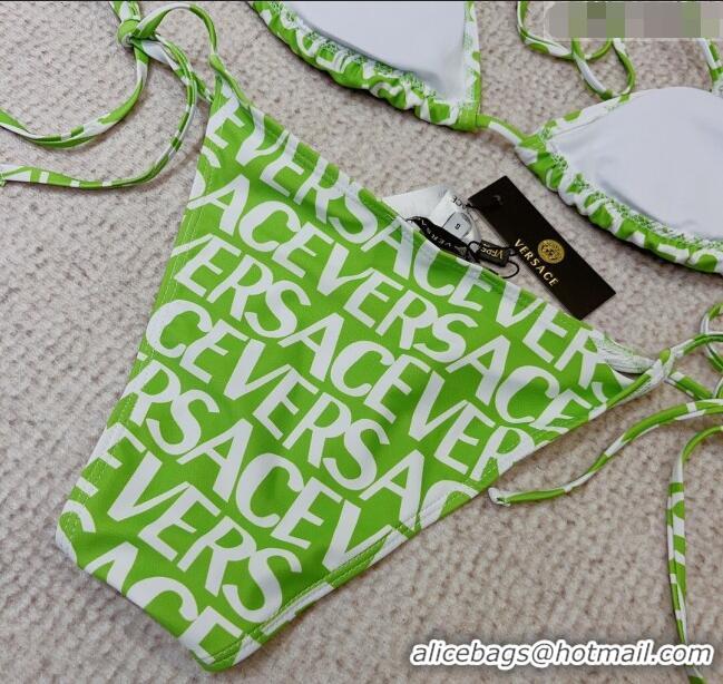 New Style Versace Logo Two Pieces Swimwear 0307 Green 2023