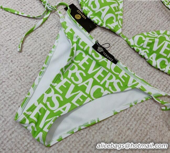 New Style Versace Logo Two Pieces Swimwear 0307 Green 2023