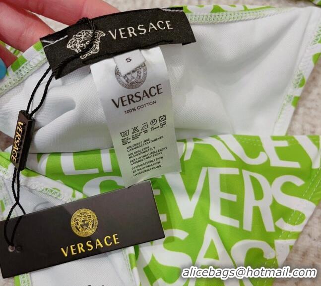 New Style Versace Logo Two Pieces Swimwear 0307 Green 2023